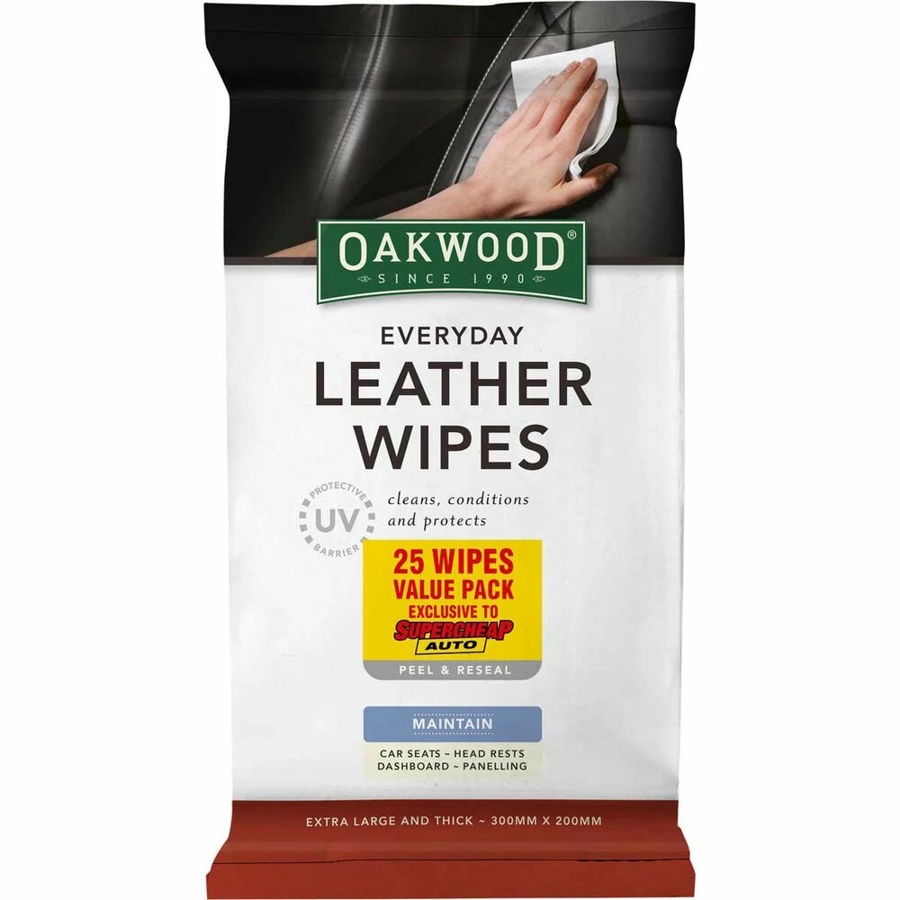 Oakwood Everyday Leather Wipes 25 Pack 3 Oakwood Everyday Leather Wipes 25 Pack
