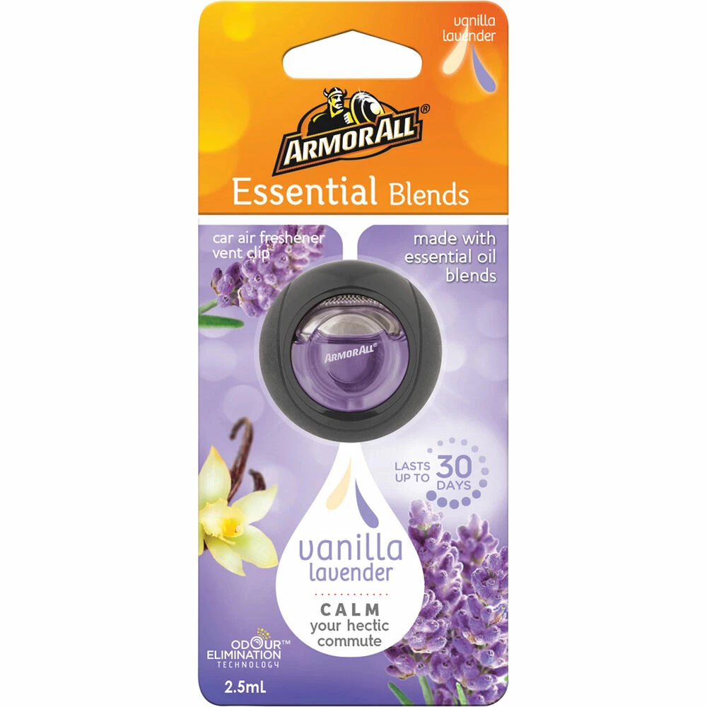 Armor All Vent Air Freshener Essential Blends Vanilla Lavender 2.5mL 3 Armor All Vent Air Freshener Essential Blends Vanilla Lavender 2.5mL