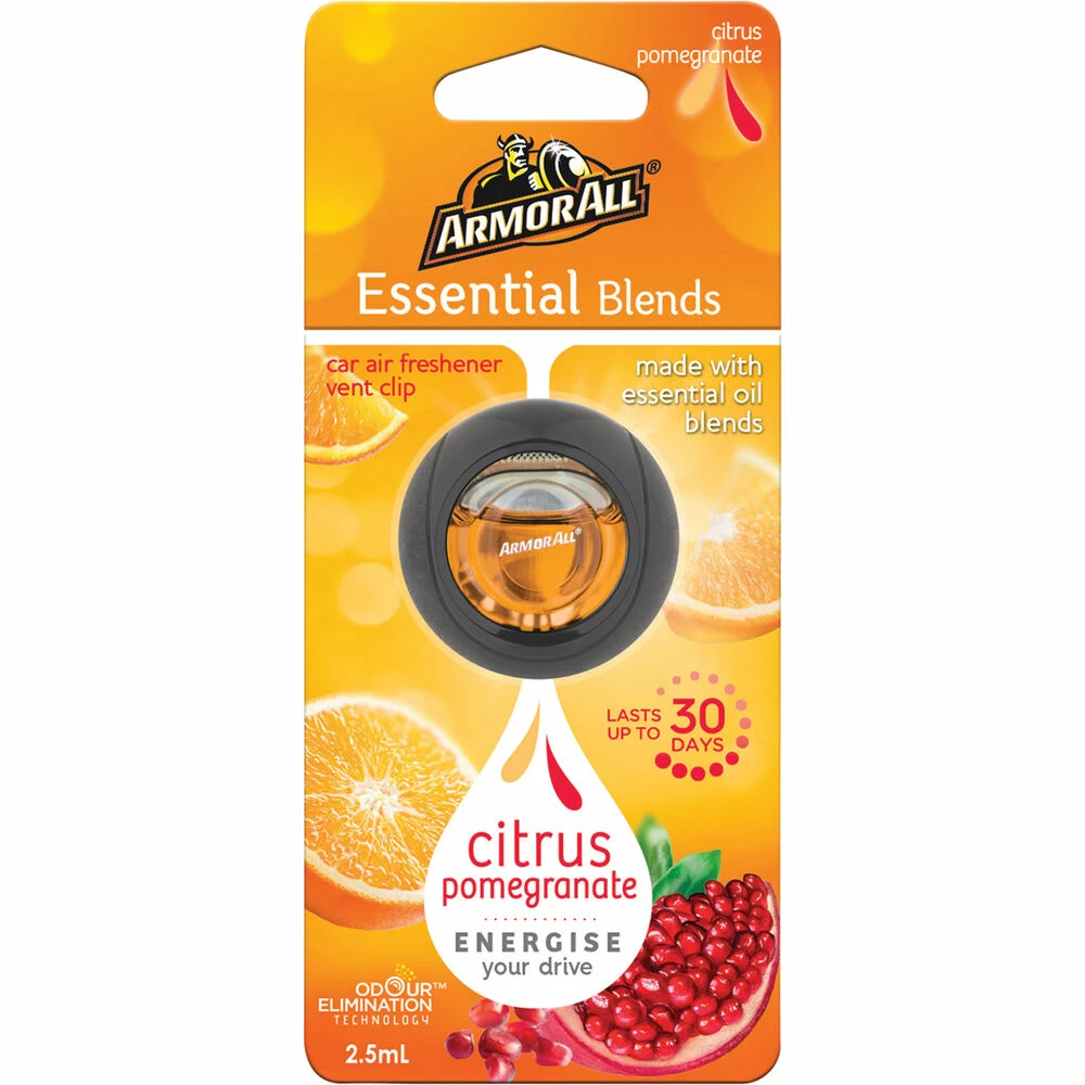 Armor All Vent Air Freshener Essential Blends Citrus Pomegranate 2.5mL 3 Armor All Vent Air Freshener Essential Blends Citrus Pomegranate 2.5mL