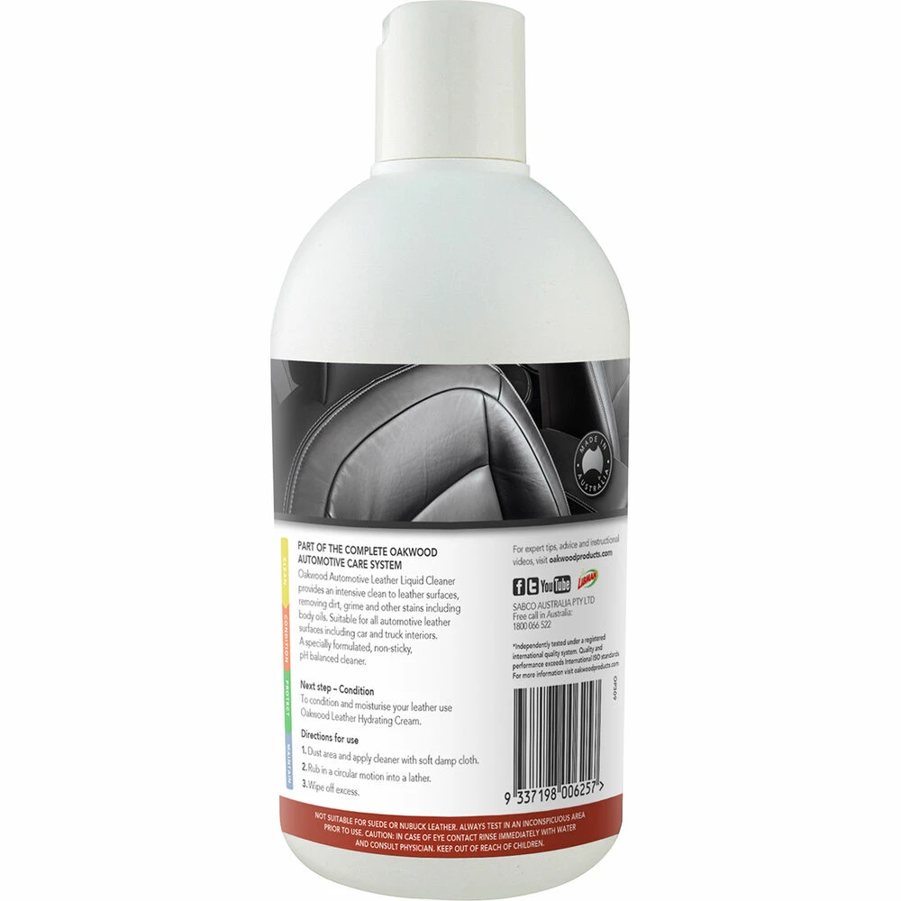 Oakwood Leather Care Liquid Cleaner 500mL 4 Oakwood Leather Care Liquid Cleaner 500mL - Image 2